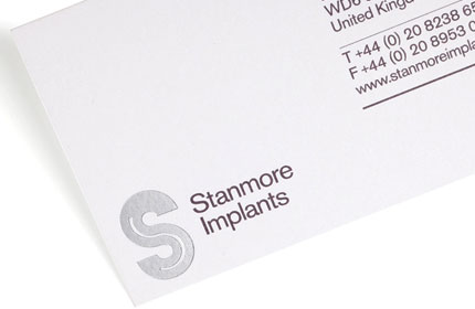 Stanmore Implants stationery design