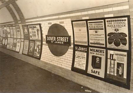 London Underground logo. Photograph from the London Transport Museum