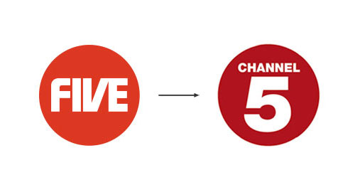 Channel 5 logo before and after