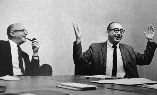 Saul Bass in a meeting, mid 1960s