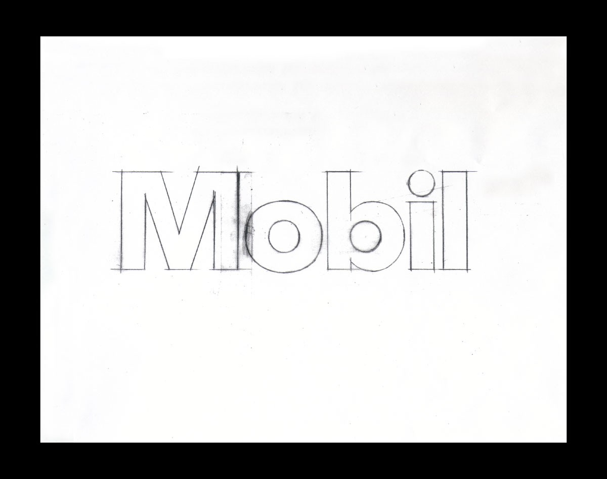 Mobil Oil Corporation logo sketch