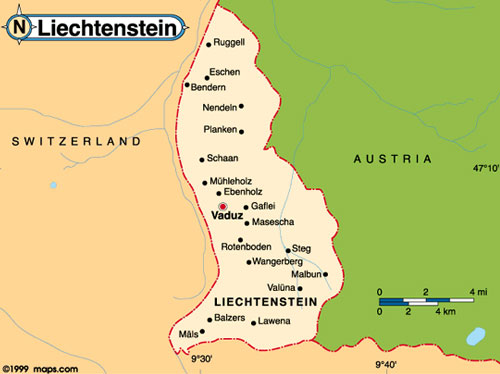 Liechtenstein political map