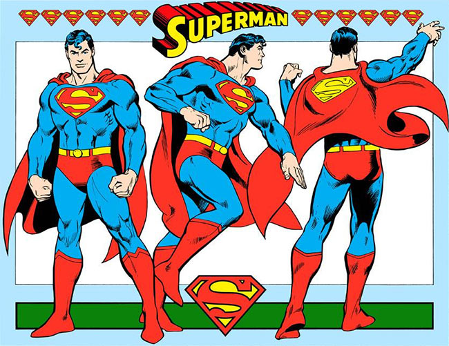 Superman in different poses