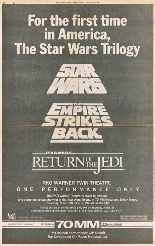 Star Wars trilogy logos