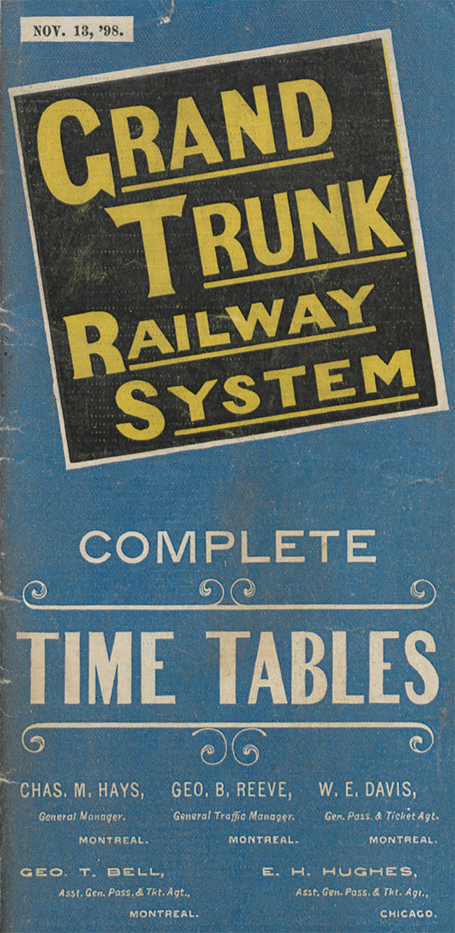 Grand Trunk Railway System timetables